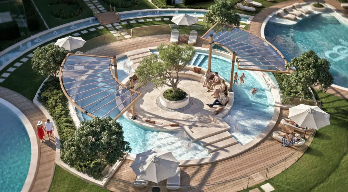 Resort pools and gardens